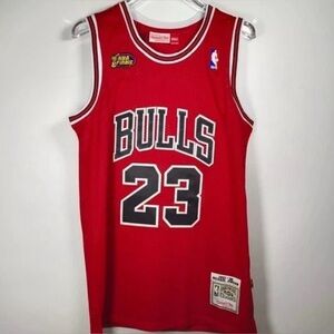 Michael Jordan Red #23 1997-98 Season NBA Throwback Basketball Jersey NBA FINALS